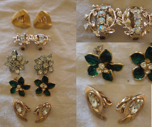 womens vintage costume jewelry earrings