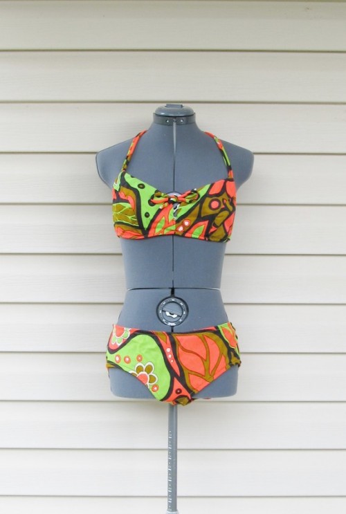 1960s graphic print vintage swimsuit etsy