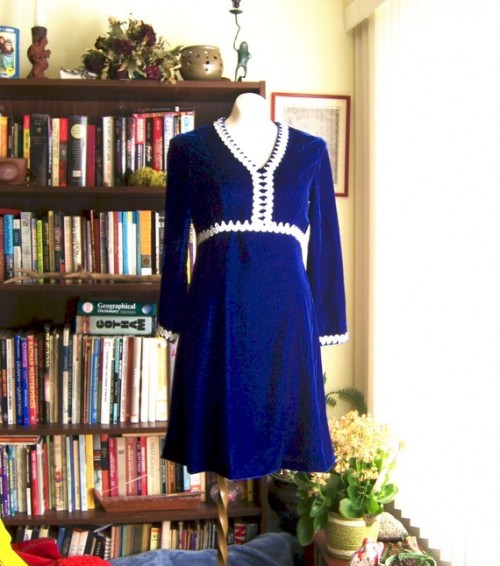 blue vintage dress etsy