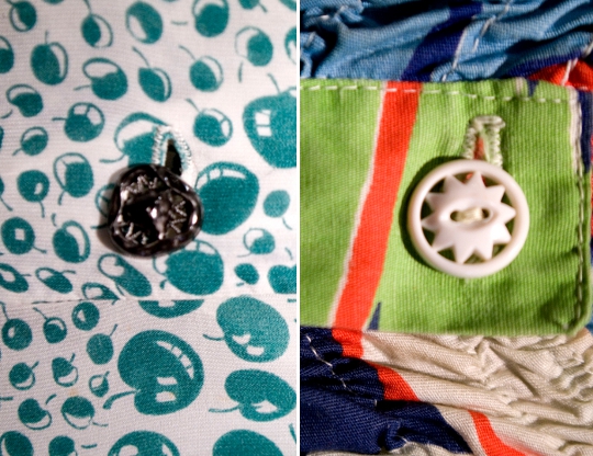vintage buttons on a 1940s and 1960s dress