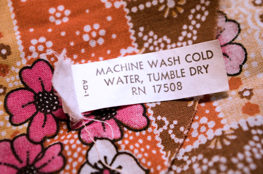 vintage garment label care tag