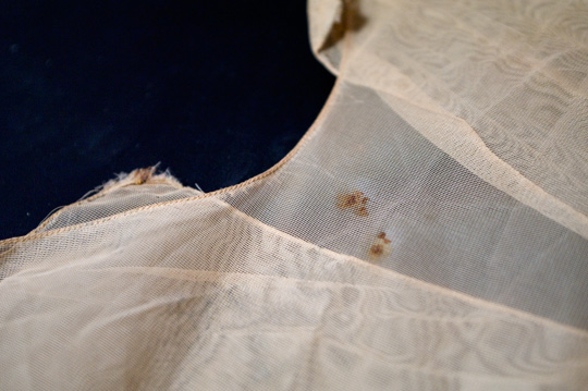 a stain on a vintage garment