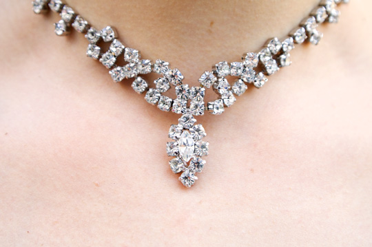 vintage crystal choker necklace