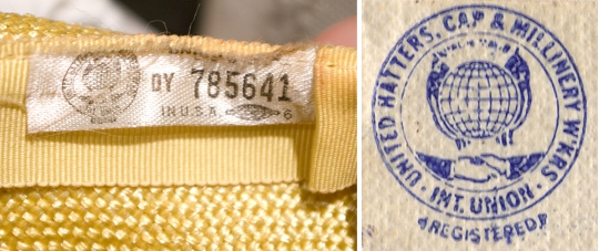 the label of a hat by united hatters cap and millinery workers international union