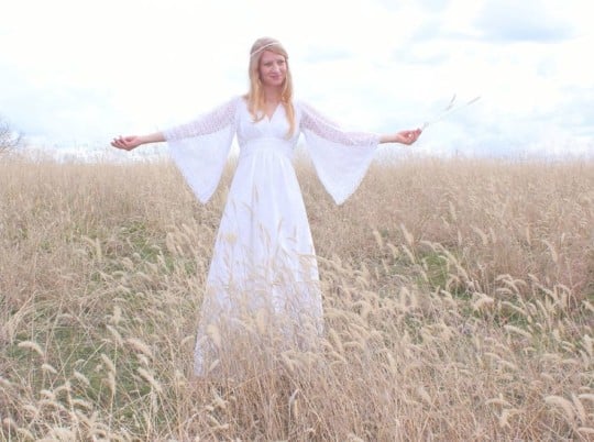 a 1970s vintage gunne sax style dress 