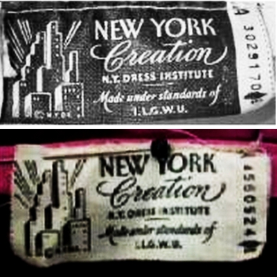 NYC Creations Union Labels 1940s