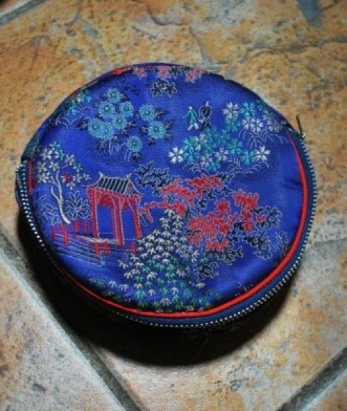 vintage silk compact case