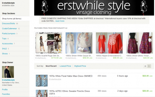 erstwhile style vintage etsy store